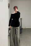 SWAYING/KNIT Water Soluble Wool Lapel SW22AW1T18 Black PS50